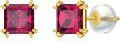 wholesale 14K Gold 2 5Ct Created Birthstone Princess Cut Stud Earrings for Women-0-0