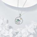 wholesale 925 Sterling Silver Abalone Shell Dolphins Pendant Necklace with Sunflower Charm-0-2