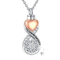 wholesale 925 Sterling Silver Heart-Shaped Flower Cremation Pendant with You Are My Sunshine Inscription and Cubic Zirconia Accents - Keepsake Memorial Jewelry-gold