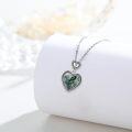 wholesale 925 Sterling Silver Heart Green Jasper Pendant Necklace for Women - I Love You to the Moon Gift-0-1