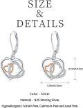 wholesale 925 Sterling Silver Heart Dangle Earrings Double Heart s for Women Mother's Day Birthday-0-5