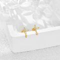 wholesale 14K Gold Diamond Cross Stud Earrings for Women - Religious s-0-2