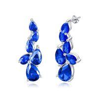 wholesale 925 Sterling Silver Birthstone Teardrop Dangle Earrings for Women-09 Sep