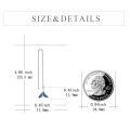 wholesale 925 Sterling Silver Mermaid Tail Threader Earrings with Blue Enamel and Chain for Women's-0-3