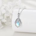 wholesale 925 Sterling Silver Blue Opal Butterfly Teardrop Pendant Necklace-0-3