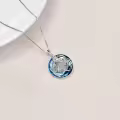TOUPOP Sterling Silver Abalone Shell Crystal Phoenix Necklace-0-4