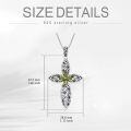 wholesale 925 Sterling Silver 12 Birthstone Faith Cross Pendant Necklace for Women-0-3