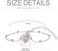 wholesale  Sterling Silver Crystal Cat Fox Link Bracelet with Heart Austria -0-7