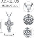 wholesale 925 Sterling Silver Celtic Cross Pendant on Rolo Chain - Irish Knot Protection Jewelry for Men (24+2) -0-1