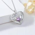 TOUPOP 14K Gold & Zircon Heart Necklace, Mother's Birthstone Jewelry Gift-0-3