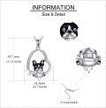 wholesale 925 Sterling Silver Black French Bulldog Pendant Necklace Gifts for Women-0-2