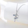 wholesale 925 Sterling Silver Dragonfly Cross Necklace for Women – Infinity Faith Pendant with Sunflower Butterfly & Ladybug – Nature Jewelry Mother’s Day Gift-0-1