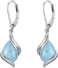 wholesale 925 Sterling Silver Black Onyx Tear Drop Dangle Earrings for Women Fine s-Larimar