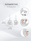 wholesale 925 Sterling Silver Moon Axolotl Drop Earrings Gift for Women Girls-0-1