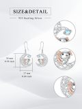 wholesale 925 Sterling Silver Moon Axolotl Drop Earrings Gift for Women Girls-0-1