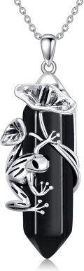 wholesale  Sterling Silver Quartz Frog Pendant Necklace Gift for Women Mom -0-13