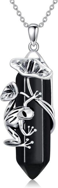 wholesale  Sterling Silver Quartz Frog Pendant Necklace Gift for Women Mom -Jun-06