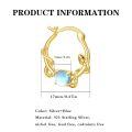 wholesale 925 Sterling Silver Snake Wrap Blue Moonstone Gold Plated Hoop Earrings-0-4