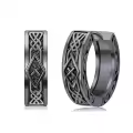 TOUPOP Sterling Silver Celtic Viking Hoop Earrings S925 Norse Irish Knot Jewelry-0-0