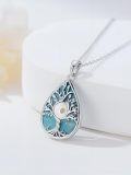 wholesale TOUPOP Christmas Gifts Tree Of Life Nekclace 925 Sterling Silver Turquoise Mustard Seed Necklace For Women Xmas Birthday Gift For Her -0-2