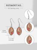 wholesale 925 Sterling Silver Heart Football Drop Earrings for Women Sport Lover Gifts-0-1