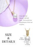 TOUPOP 14K Gold Freshwater Pearl Necklace with Bow Heart Dolphin Pendant-0-4