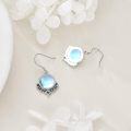 wholesale 925 Sterling Silver Moonstone Triquetra Celtic Knot Leverback Dangle Earrings-0-4