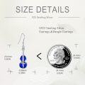wholesale 925 Sterling Silver Blue Enamel Cello Shape Dangle Drop Earrings Musical Instrument Jewelry for Women-0-4