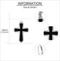 wholesale 925 Sterling Silver Black Enamel Cross Dangle Drop Earrings for Women-0-4