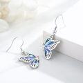 wholesale 925 Sterling Silver Butterfly Dangle Earrings - Hypoallergenic Perfect for Sensitive Ears Mother's Day Gift for Women & Butterfly Lovers Comes with Present Box-0-2