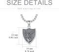 wholesale 925 Sterling Silver Shield Shaped Saint Michael Angel Pendant Ash Holder Jewelry w/Filler Kit-0-4