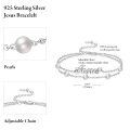 wholesale 925 Sterling Silver Metal Freshwater Pearl Jesus Cross Charm Bracelet for Women Religious Gifts-0-4