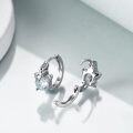 wholesale 925 Sterling Silver Hypoallergenic Cat Paw Design Round CZ Studs Earings for Women (Silver)-0-3