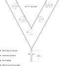 wholesale 925 Sterling Silver Faith Cross Layered Pendant Necklace Religious s for Women Girls-0-4