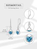 wholesale 925 Sterling Silver Birthstone Infinity Heart Dangle Drop Leverback Earrings for Women-0-1
