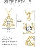 wholesale Gold-Plated 925 Sterling Silver Moissanite Trinity Knot Pendant Necklace for Women-0-1