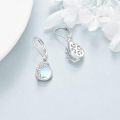 wholesale 925 Sterling Silver & Blue Moonstone Floral Drop Earrings for Women-0-3