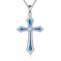 wholesale 925 Sterling Silver 5A CZ Birthstone Necklace for Women Men-C.Blue-March-Aquamarine