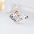 TOUPOP Sterling Silver & Rose Flower Heart Ring - Daughter Birthday Gift-0-4
