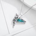 wholesale 925 Sterling Silver Turquoise Hummingbird Pendant Necklace for Women-0-3