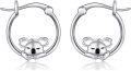 wholesale 925 Sterling Silver Cute Sleeping Koala Huggie Hoop Earrings for Women-0-0