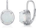 wholesale S925 Sterling Silver 9-10mm Opal Leverback Earrings with Engraved Border, 18x11mm, 3.91g-0-0