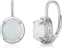 wholesale S925 Sterling Silver 9-10mm Opal Leverback Earrings with Engraved Border, 18x11mm, 3.91g-White Opal