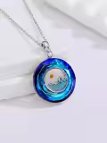 TOUPOP Sterling Silver Abalone Turquoise Mustard Seed Faith Necklace-0-3