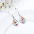 wholesale 925 Sterling Silver Mushroom & Butterfly Teardrop Dangle Earrings-0-2