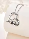 wholesale 925 Sterling Silver Giraffe Birthstone Heart Pendant Necklace-0-1