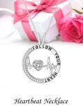 TOUPOP Sterling Silver Zircon Heart Necklace Gift for Women-0-2