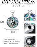 wholesale 925 Sterling Silver Yin Yang Abalone Shell Pendant Necklaces for Women-0-3