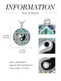 wholesale 925 Sterling Silver Yin Yang Abalone Shell Pendant Necklaces for Women-0-3