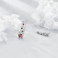 wholesale 925 Sterling Silver Red Garnet Floral Vine Studs Earrings-0-3